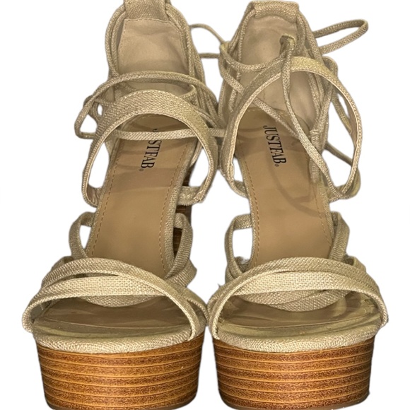 JustFab Lace Me Up Platform Sandal - Picture 2 of 8